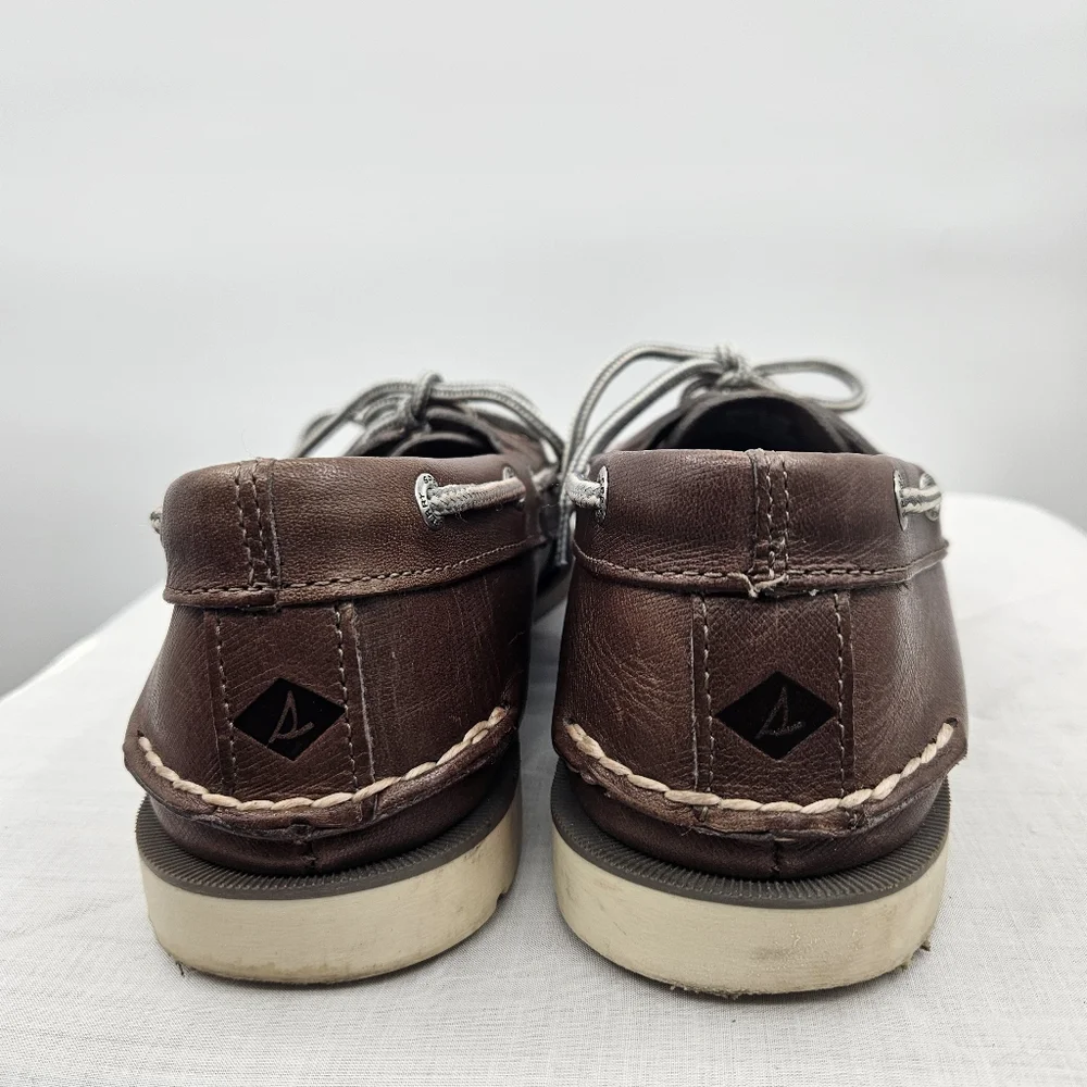 Sperry Top-Sider Mens 9M Brown Leather Authentic Original Boat‎ Shoes STS15002